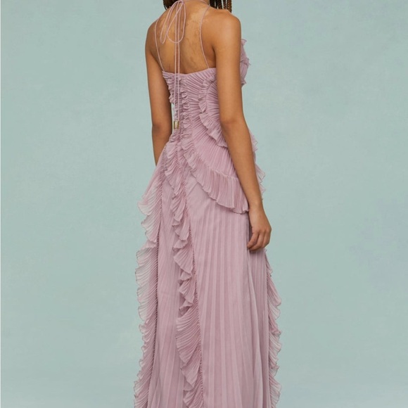 Chic Lilac Ruffled Maxi Dress - Picture 3 of 6